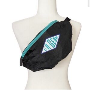 Vintage L.A. Gear Black and Teal Fanny Pack Belt Bag